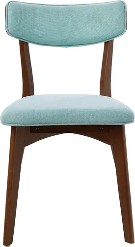 Vista 5 de Christopher Knight Home Abrielle - Sillas de comedor de tela moderna de mediados de siglo con marco de madera de caucho con acabado de nogal menta