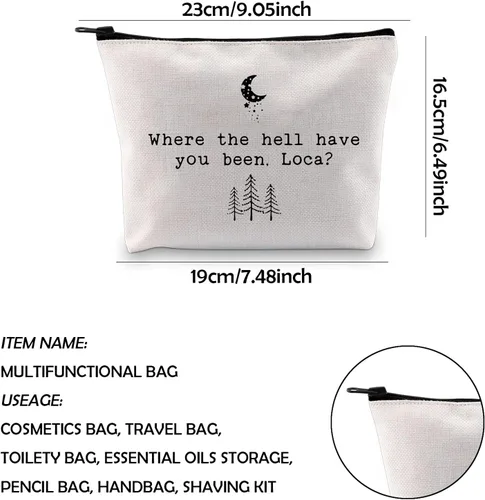 Vista 2 de WCGXKO Bolsa de maquillaje con cremallera inspirada en la película Where The Hell Have You Been Loca, Sido Loca