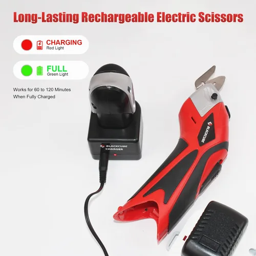 Vista 6 de BLACKCUBE Tijeras eléctricas inalámbricas, potente cortador para materiales resistentes y suaves, desde cartón hasta tela, cortador de caja de doble