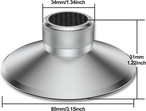 Vista 2 de Estabilizador de disco de vinilo de audio para el hogar de aluminio de 4.59 oz/4.6 onzas para tocadiscos LP (plateado 130S)