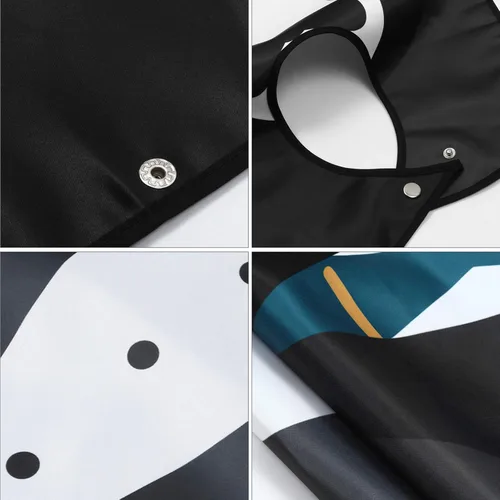 Vista 4 de EXCEART - Babero para adultos con pajarita 3D, reutilizable, impermeable, protector de babero para tiempo de comida, delantal de ayuda impermeable