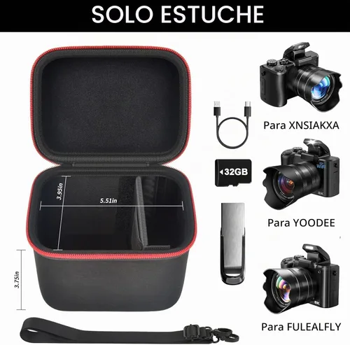 Vista 2 de 8K - Funda para cámara digital Tecglem/para toberto/para Duluvulu Negro