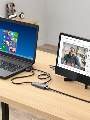 Vista 6 de Lemorele - Adaptador HDMI a USB C 4K 60Hz con fuente de alimentación para gafas AR Para Switch/PS5/Xbox/Steam Deck Dock; XREAL Air, Rokid, RayNeo