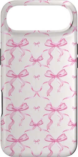 Vista 27 de Cintas y lazos estéticos rosas para iPhone 16 en estuche de acuarela