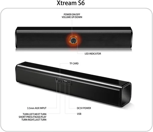 Vista 7 de Adesso Xtream S6 Altavoz de barra de sonido Bluetooth y AUX 10W x 2