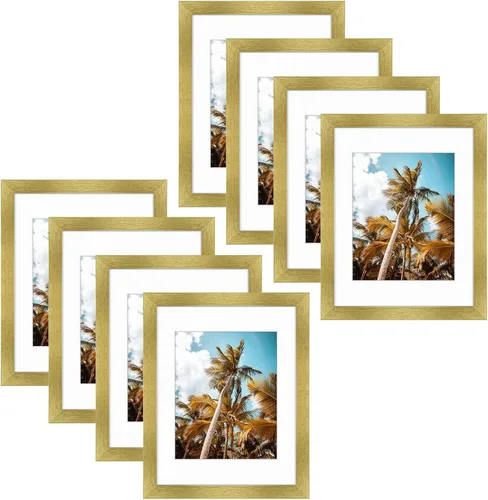 Vista 68 de Frametory, Marco de fotos de 11 x 14 pulgadas con paspartú para fotos de 8 x 10 pulgadas, moldeado ancho de vidrio de alta definición, accesorios