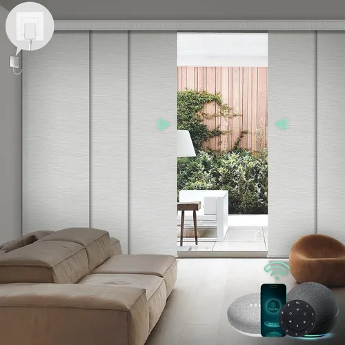 Vista 14 de Yoolax - Persianas deslizantes inteligentes personalizadas XL, persianas verticales de tela opacas para puertas de vidrio. Separador de habitación
