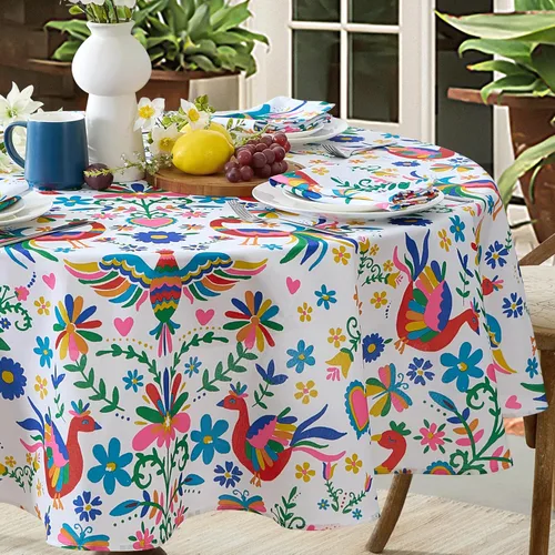 Vista 10 de Newbridge Otomi Birds Folk Art - Juego de 8 servilletas de tela, colorido arte popular otomí, resistente al agua y a las manchas, servilletas