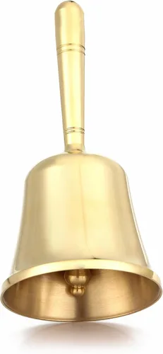 Vista 3 de Homelavie Campana pequeña de latón macizo, para boda, personas mayores, profesores, cenas, tibetanos, meditación, regalo para postrado en cama