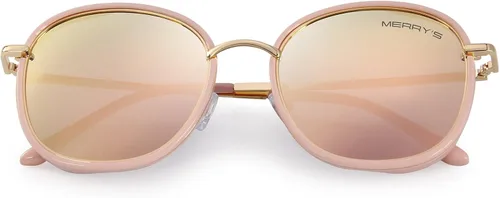 Vista 4 de MERRYS Gafas de sol polarizadas para mujeres retro de gran tamaño gafas de sol metal templo S6108
