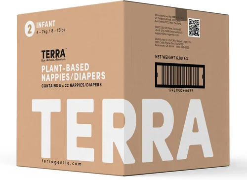 Vista 8 de Terra Pañales para recién nacidos tamaño 1: 85% a base de plantas, ultrasuaves y libres de químicos para pieles sensibles, absorbencia superior