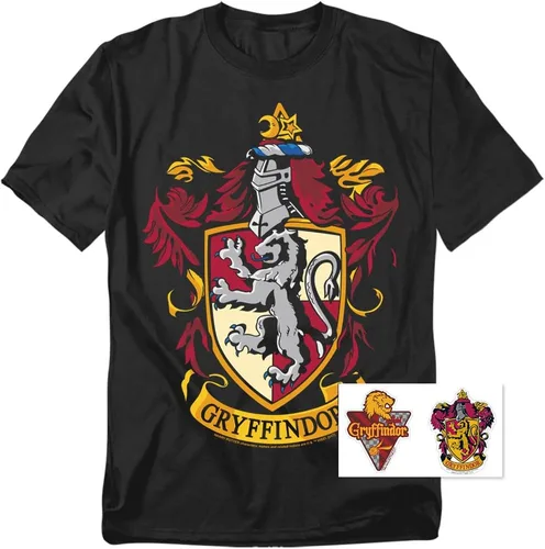 Vista 2 de Popfunk Camiseta clásica de Harry Potter Hogwarts Hufflepuff Logo para adulto