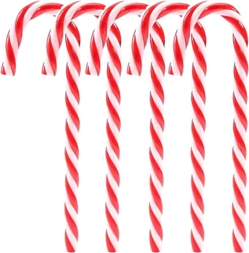 Vista 7 de 32 adornos navideños de bastón de caramelo de plástico para colgar en el árbol de Navidad, decoraciones para manualidades de Navidad, decoración