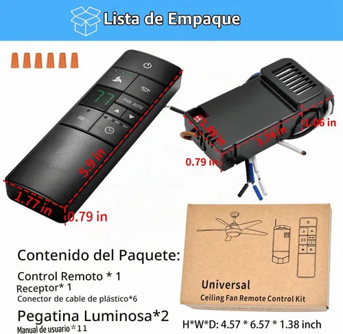 Vista 7 de Kit de control remoto termostático universal para ventilador de techo, reemplazo para Hampton Bay Home Decorators Collection Hunter Harbor Breeze