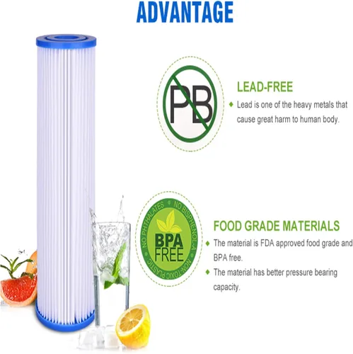 Vista 3 de CFS Paquete de 2 cartuchos de filtro de agua plisados de poliéster para sedimentos compatibles con modelos W50PE, WFPFC3002, SPC-25-1050, FM-50-975