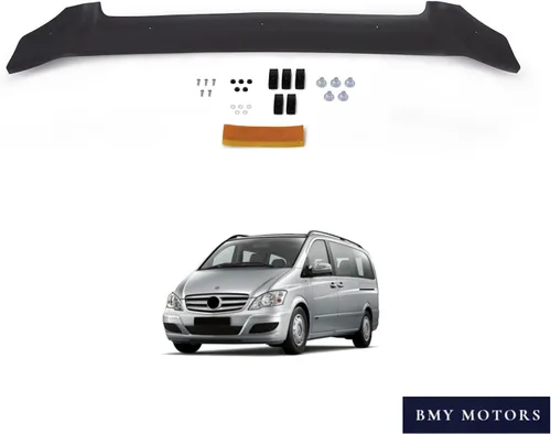 Vista 8 de BMY Deflector de capó/protector de insectos delantero compatible con Mercedes Benz Vito W639 2011-2014 Protector de capó Partículas e insectos