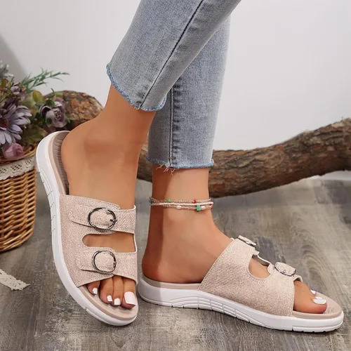 Vista 2 de Sandalias ortopédicas para mujer, de moda, para caminar, con soporte de arco, antideslizantes, cómodas, informales, para el verano