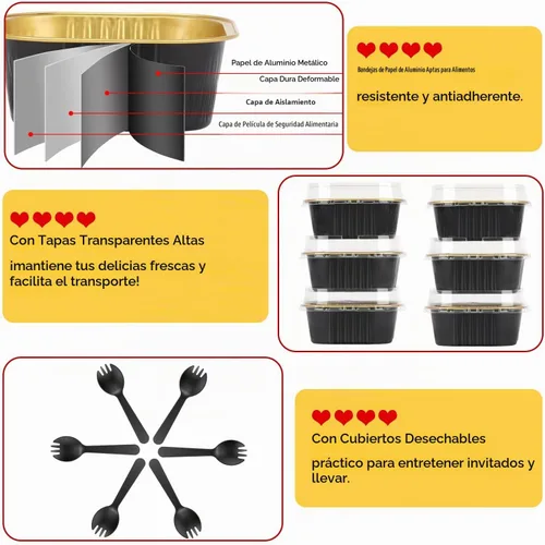 Vista 4 de LNYZQUS Moldes para Mini Pasteles de Cupcake de 5 oz con Tapas, Paquete de 40, Moldes de Papel de Aluminio para Cupcakes, Moldes para Hornear
