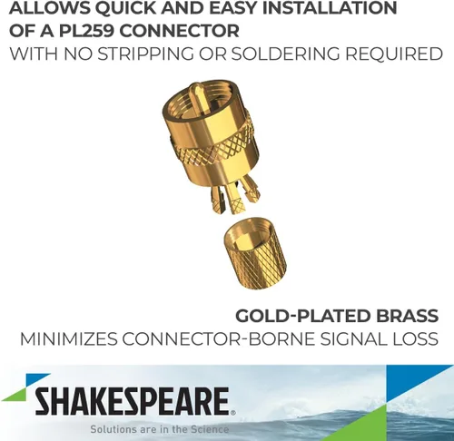 Vista 3 de Shakespeare 3003.4061 PL-259-CP-G Marine Center Pin Conector, Oro
