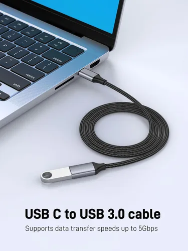 Vista 2 de Cable USB C a USB 3.0 de 3.3 pies, cable OTG tipo C macho a USB A hembra compatible con MacBook Pro/Air, iPhone 17 Pro Max/iPhone Air/16e/16/15