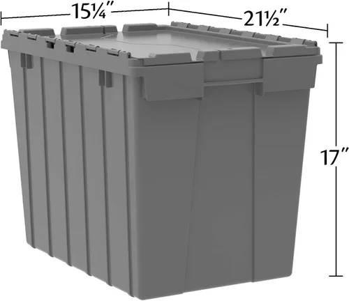 Vista 4 de Akro-Mils Almacenamiento y distribución de plástico Contenedor bolsa con tapa abatible, 21,5 pulgadas l por 15 pulgadas w por 17 pulgadas H, caso