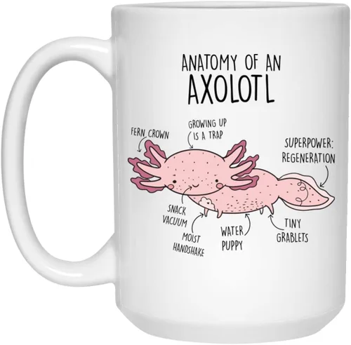 Vista 2 de Taza de café Axolotl, lindo regalo de ajolote, amante de los peces mexicanos que camina, divertida taza de ajolote rosa, regalo para ella, él, mamá