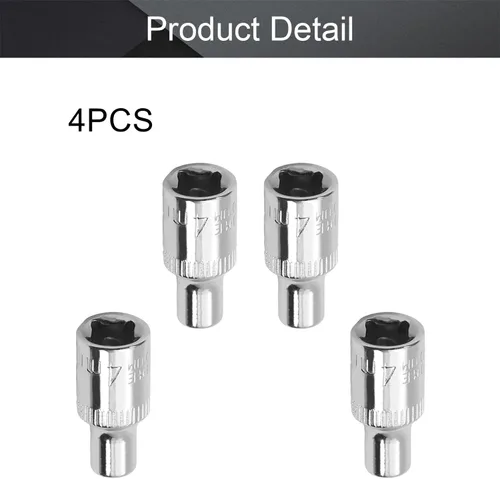 Vista 4 de Utoolmart 1/4-Inch Drive 0.157 in 6-Point Zócalo poco profundo, métrico, Cr-V Cromo-vanadio 4 Pcs