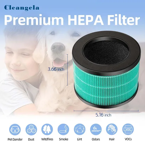 Vista 3 de MK01 MK06 Filtro de repuesto para filtro purificador de aire AROEVE compatible con MK01/MK06 Kloudi DH-JH01 ToLife TZ-K1 Intelabe EPI080/EP1080