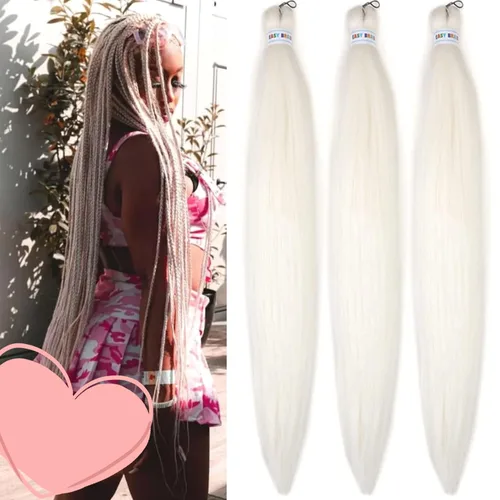 Vista 91 de Cabello trenzado para niños preestirado de 16 pulgadas, color negro para niños, trenzas sin nudos