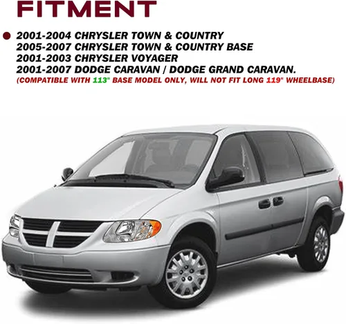 Vista 7 de JSBOYAT Conjunto de faros halógenos para Dodge Caravan 2001-2007 / Grand Caravan Chrysler Town & Country 01-07 con distancia entre ejes corta