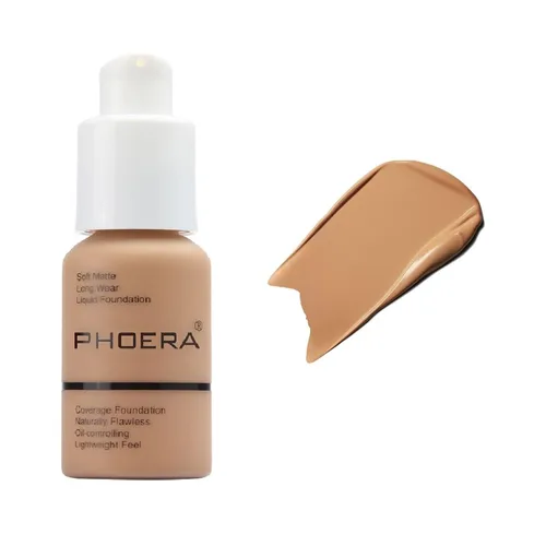 Vista 10 de PHOERA - Base de maquillaje mate, corrector de control de aceite, maquillaje impermeable de larga duración, base de cobertura completa
