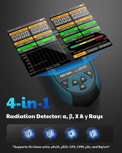 Vista 10 de Contador Geiger Radar-9989 con sensor USA LND7311, detector de radiación nuclear de alta precisión para detección de rayos X alfa-beta-gamma