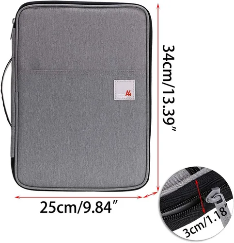 Vista 2 de BTSKY Organizador universal A4 para documentos, impermeable, organizador de equipo de viaje, con cremallera, bolsa de archivos de documentos