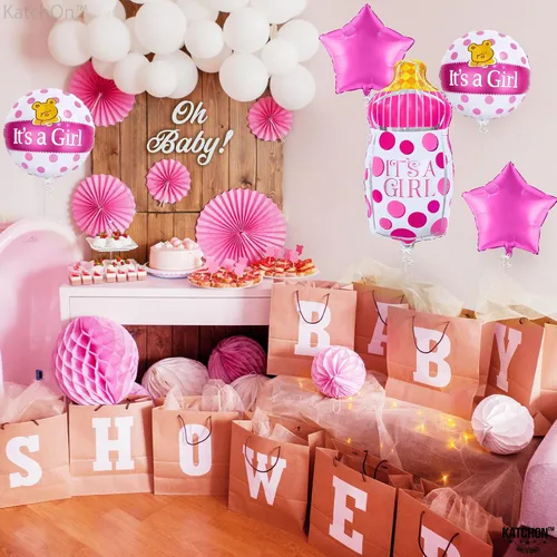 Vista 5 de KatchOn, It's A Baby Girl - Juego de globos (5 unidades)