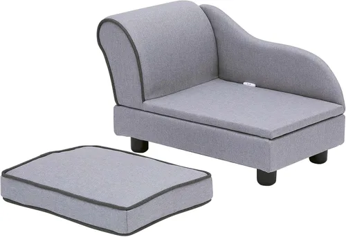 Vista 6 de Teamson Pets Ivan - Sofá cama para perro tapizado de 22 pulgadas