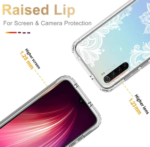 Vista 2 de Funda para Redmi Note 8 (2019/2021) M1908C3JH M1908C3JGG con protector de pantalla de vidrio templado, funda protectora de cuerpo completo