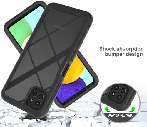 Vista 3 de Funda híbrida para Samsung Galaxy A22 5G, protección contra caídas, resistente, resistente, antideslizante, antiarañazos, funda protectora