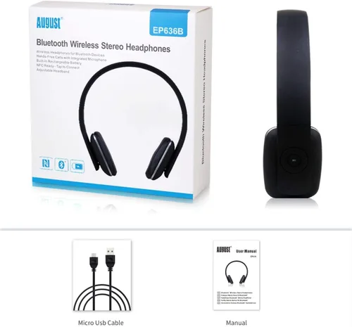 Vista 7 de Auriculares inalámbricos Bluetooth inalámbricos con micrófono, color negro