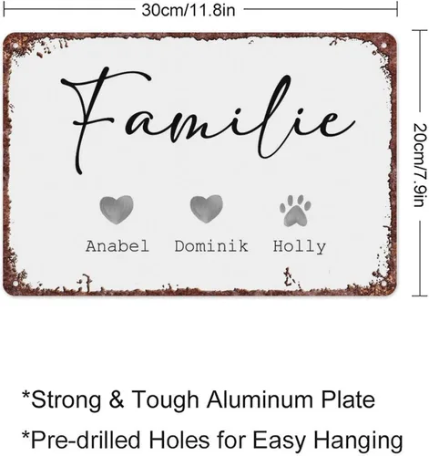 Vista 2 de SXUZUSF Family Idea Family Picture Poster Retro Tin Metal Sign For Home Room Hallway Bathroom Office Wall Decoration Size Is 12x8 Inch