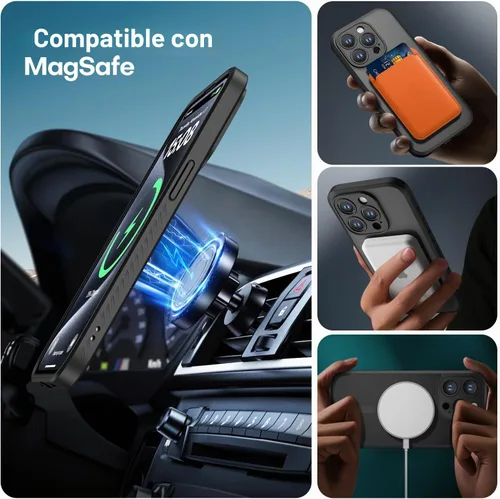 Vista 3 de CellEver Funda magnética fuerte para iPhone 15 Pro [protección de cámara] [prueba de caídas de grado militar] [compatible con MagSafe] Funda delgada
