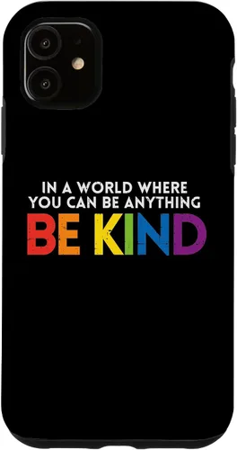 Vista 5 de Funda de regalo para iPhone 14 World Be Kind Rainbow LGBT Pride Lesbiana Gay Bi Trans