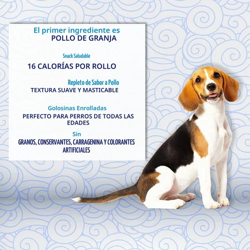 Vista 4 de INABA - Rollos de churu para perros, sin granos, suaves y masticables, rellenos de pollo horneado, 0.42 onzas cada palo, 24 golosinas en total
