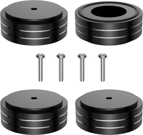 Vista 7 de Tertullus 4 pies de aislamiento de altavoz de alta fidelidad de 1.575 x 0.787 in de aluminio para tocadiscos, subwoofers, amplificador, dispositivos