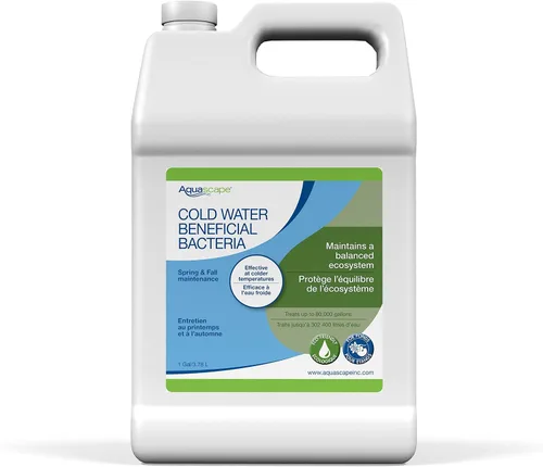 Vista 2 de Aquascape Bacterias beneficiosas de agua fría para estanques, 1 galón / 3.78 L – Mantiene el agua limpia y clara en temperaturas más frías – Seguro
