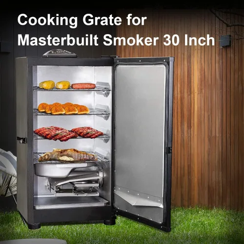 Vista 2 de Rejilla de cocina de repuesto para rejillas de ahumador eléctrico Masterbuilt de 30 pulgadas, 14.6 x 12.2 pulgadas, paquete de 3 rejillas de acero