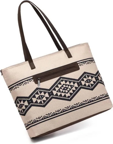 Vista 4 de Montana West Wrangler - Bolso de mano para mujer, de lona, bolso azteca