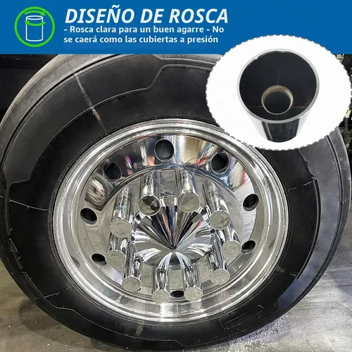Vista 4 de Grandroad auto 20 Pack de cubiertas de tuerca, 33mm por 3-1/2" Rosca en tapa de tuerca cilíndrica de tapa plana ABS cromado plástico antióxido