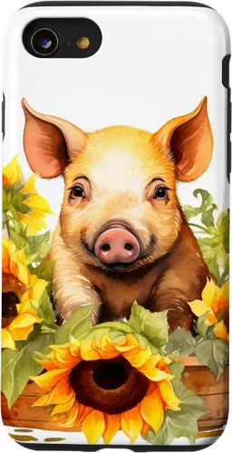 Vista 13 de Funda para iPhone 14 con diseño de animales de granja con girasoles