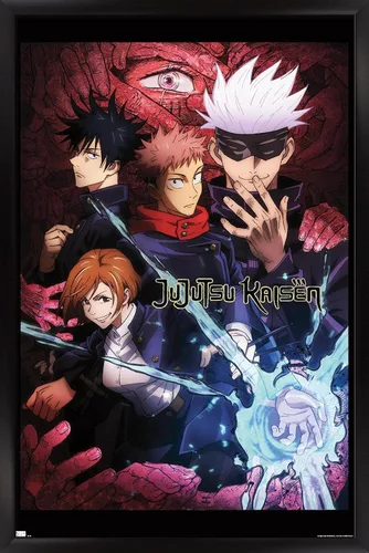 Vista 7 de Jujutsu Kaisen - Póster de pared inglés de una hoja, 34 pulgadas de largo x 22.4 pulgadas de ancho, versión sin marco