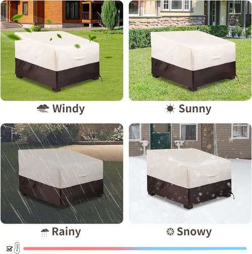 Vista 5 de ALSTER Fundas para Sillas de Patio, Funda para Asiento Profundo de Sillón, Resistentes e Impermeables, Fundas para Muebles de Patio al Aire Libre